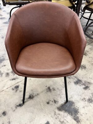 Screenshot Mossman Faux Leather Tub Dining Chair Brown - Threshold: Modern Upholstered