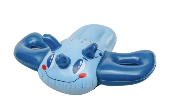 SwimSchool Inflatable Blue Dino Pool Float, Kids Swimming Kickboard
