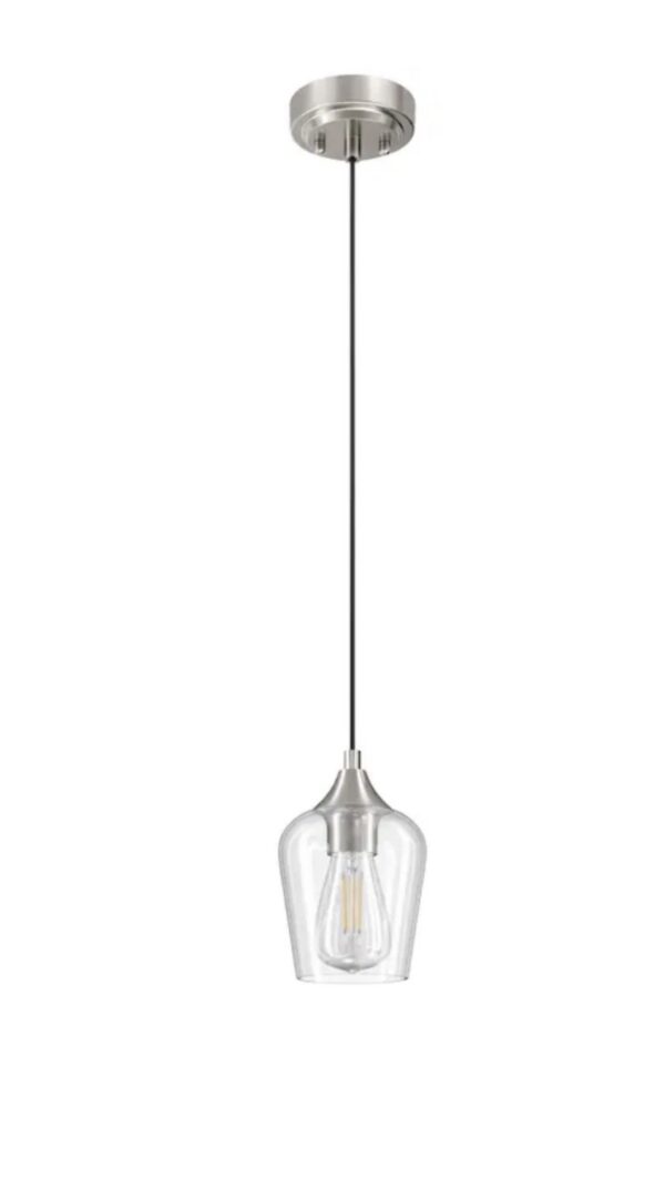 CO-Z Brushed Nickel Modern/contemporary Clear glass Mini Hanging Pendant light