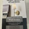Better Homes & Gardens 1 Light Wall Sconce, Burnished Brass,White Fabric Shade