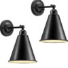 Vintage Wall Sconces, 2PACK Industrial Wall Sconces, Modern Black Wall