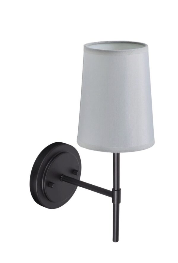 Better Homes & Gardens 1 Light Wall Sconce with Fabric Shade, Matte Black
