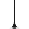 Toltec Lighting Stem Hung Mini Pendant, Matte Black Finish