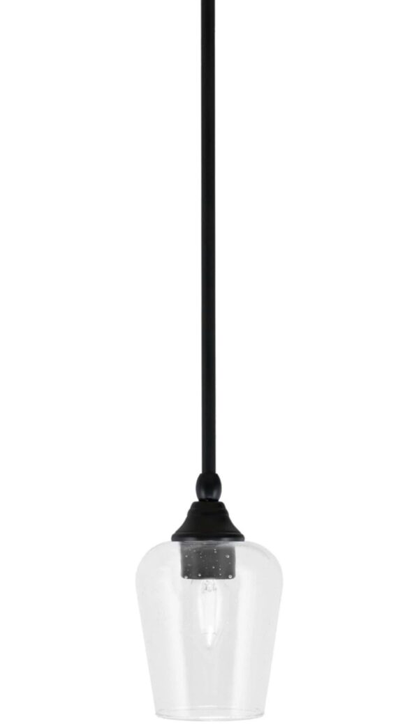 Toltec Lighting Stem Hung Mini Pendant, Matte Black Finish
