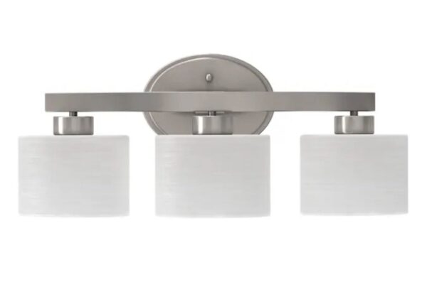 allen + roth Merington 21.5-in 3-Light Brushed Nickel Transitional Vanity Light