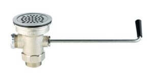 T&S Brass B-3940 3-in.Waste Drain Valve with Twist Handle and NPTAdapter