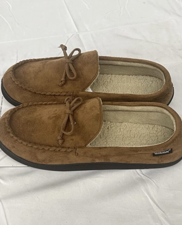 Isotoner Men's Microsuede Nigel Moccasin Slippers - 9F386 (Cognac, XL 11-12)