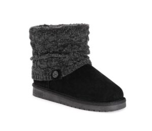 MUK LUKS Women's Laurel Sweater Boot Black Size 9