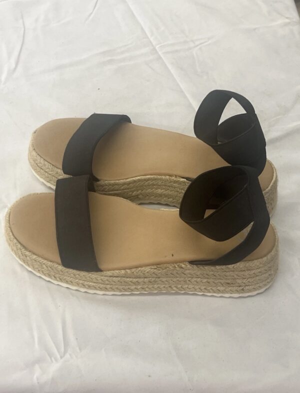 Wonder Nation Little & Big Girls Elastic Raffia Sandal