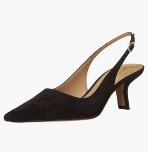 Sam Edelman Bianka Sling Heel Size 8W Black Leather Pointed Toe