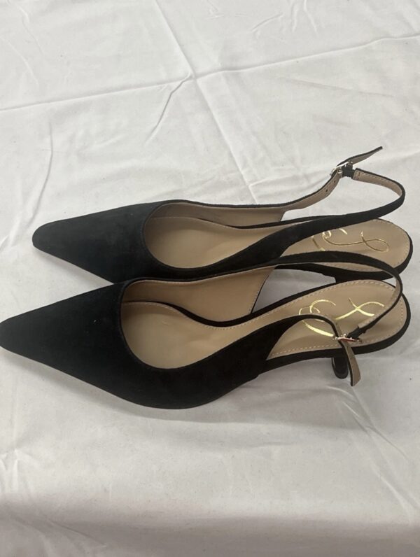 Sam Edelman Bianka Sling Heel Size 8W Black Leather Pointed Toe
