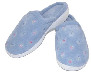 isotoner Women's Embroidered Clog Size M Blue