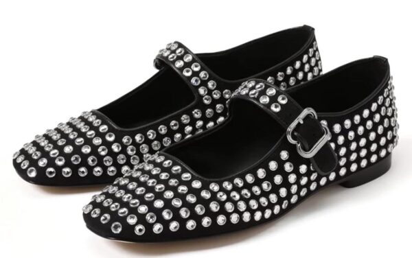 Sam Edelman Women's Alvin Slip-On Loafer Black Leather With Gem