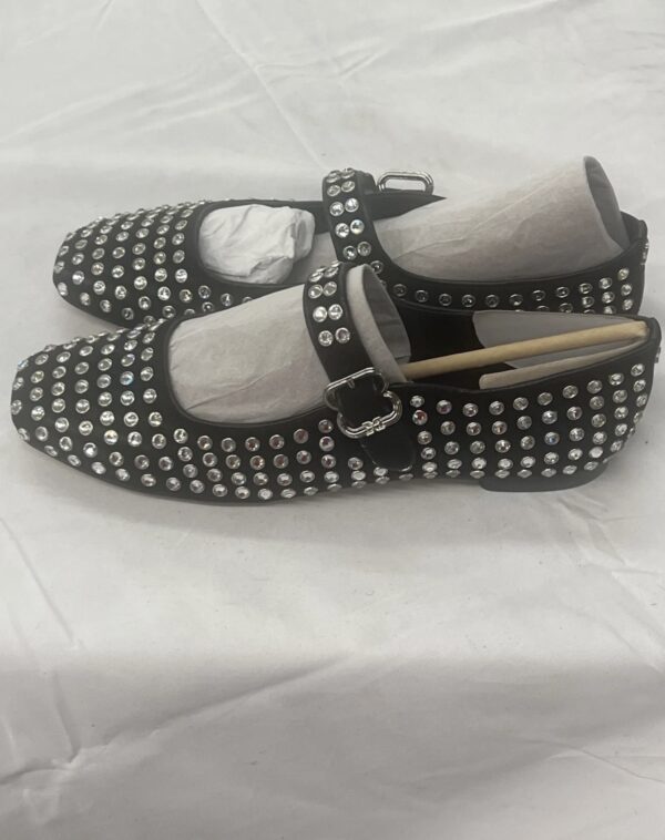 Sam Edelman Women's Alvin Slip-On Loafer Black Leather With Gem