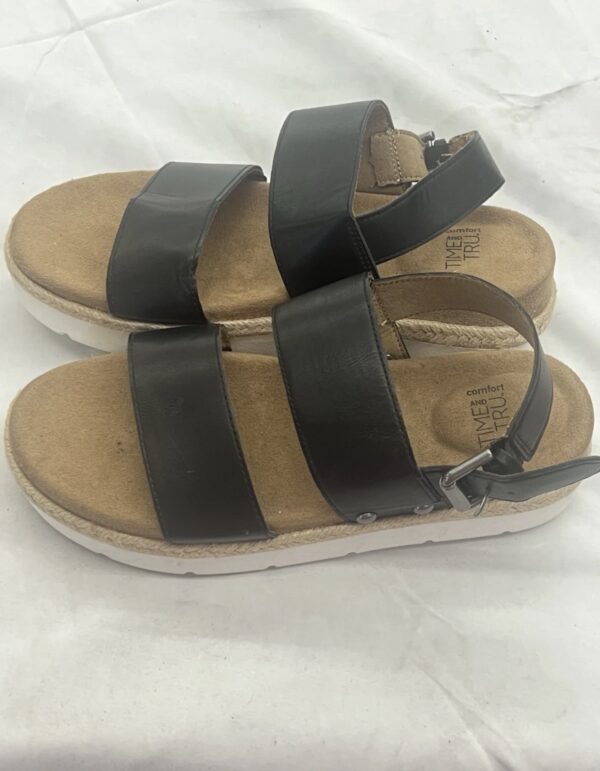 Time and Tru Comfort Platform Sandals Women's Shoes Black US Size 8