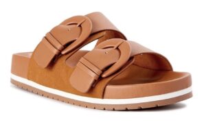 Screenshot double-strap design with buckle Women's Double Strap Slide Sandals Time and Tru