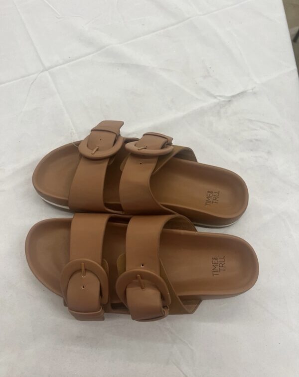 double-strap design with buckle Women's Double Strap Slide Sandals Time and Tru