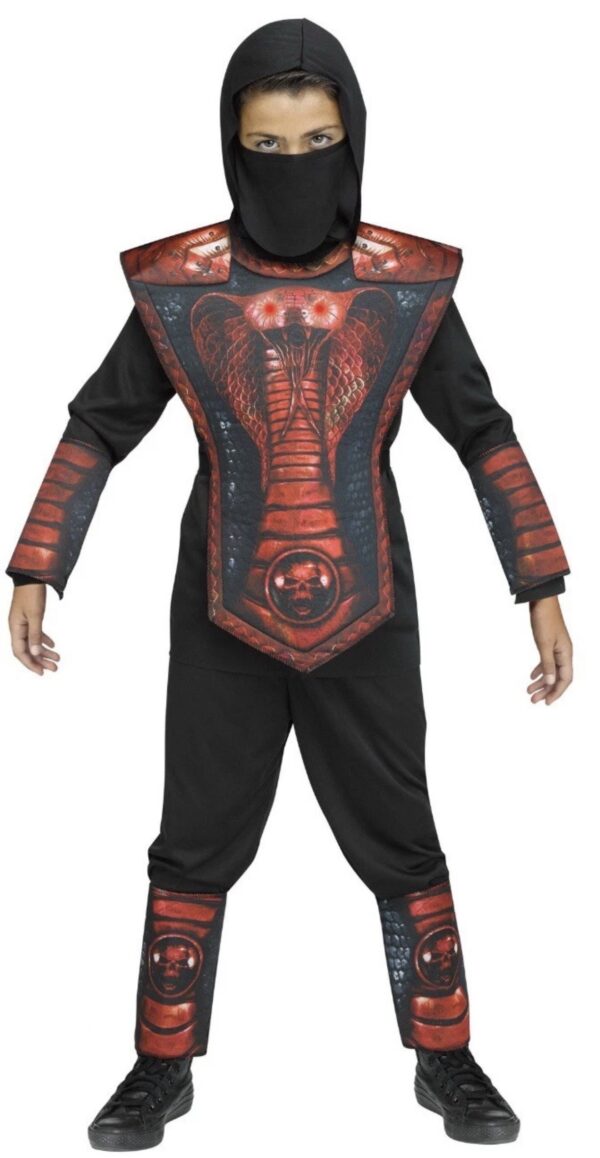 Red Cobra Ninja Halloween Costume for Children, Boys Size M (8), by Fun World