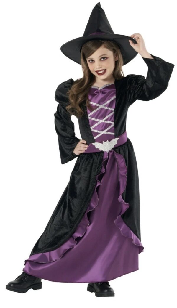 Morph Costumes Purple Witch Halloween Costume for Children, Girls M