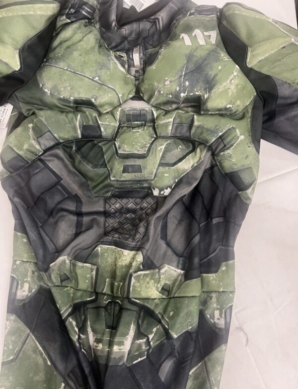 Halo Infinite Master Chief Costume, Kids Size Muscle Padded Video Game Jumpsuit