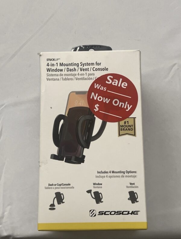 Scosche IHW10-SP1 4-in-1 Stick Grip Suction Cup Vent/Dash/Windshield Mount Kit B