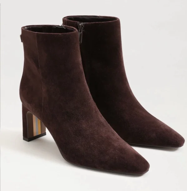 Sam Edelman Saige Bootie Chocolate , Pointed Toe, Mid Heel, Ankle, Size 7.5