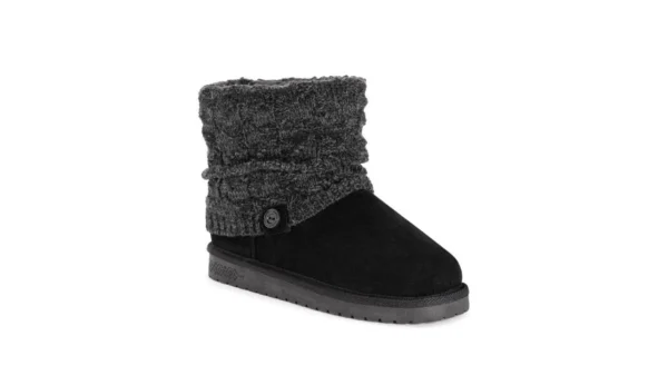 MUK LUKS Women's Laurel Sweater Boot Black Size 9
