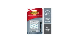 Command Clear Cord Clips, Large, 2 Clips, 3 Strips/ Pack