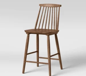 Harwich High Back Windsor Counter Height Barstool: Rubberwood, 24" Seat Height