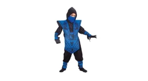 s-l1600 (51) Complete Blue Ninja Halloween Costume for Children, Boys Size M (8)