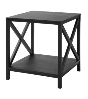 Mainstays Farmhouse Square Side Table, Black