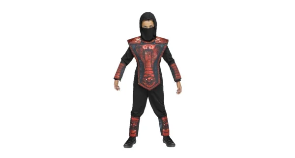 Red Cobra Ninja Halloween Costume for Children, Boys Size L (10/12),by Fun World