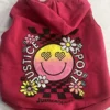Justice Pet Polyester Printed Fleece Dog Hoodie, Pink, S