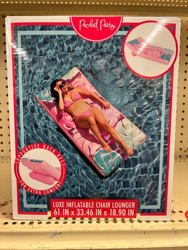 Packed Party 61" Luxe MultiColor Inflatable Pool Float for Females Age Group 14+