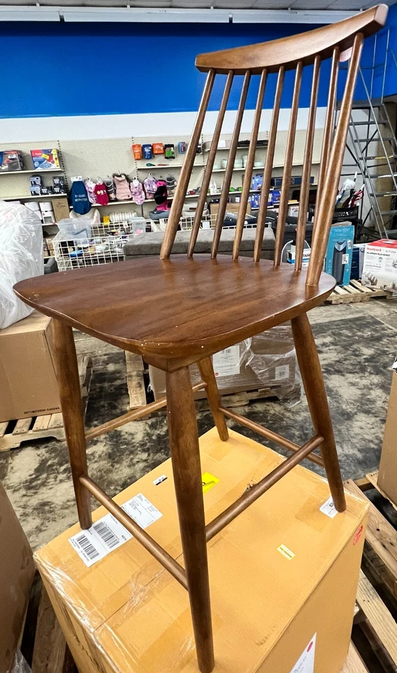 s-l960 (31) Harwich High Back Windsor Counter Height Barstool: Rubberwood, 24" Seat Height