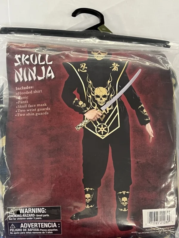Gold Skull Ninja Halloween Costume for Children, Boys Size XL (14/16)