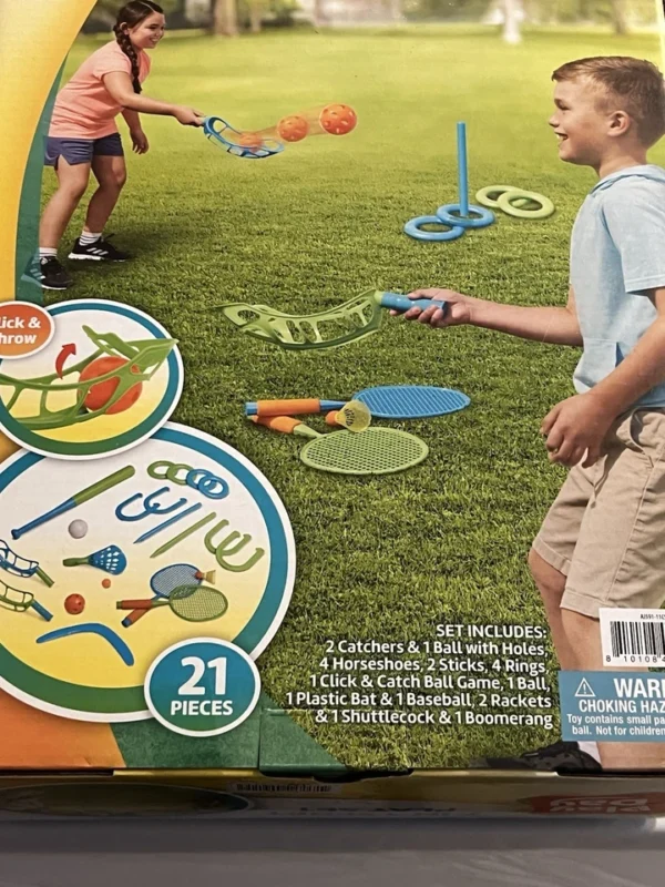 Play Day 8-in-1 Combo Lawn Game Sport Set, 21Pieces, Children Ages 3+