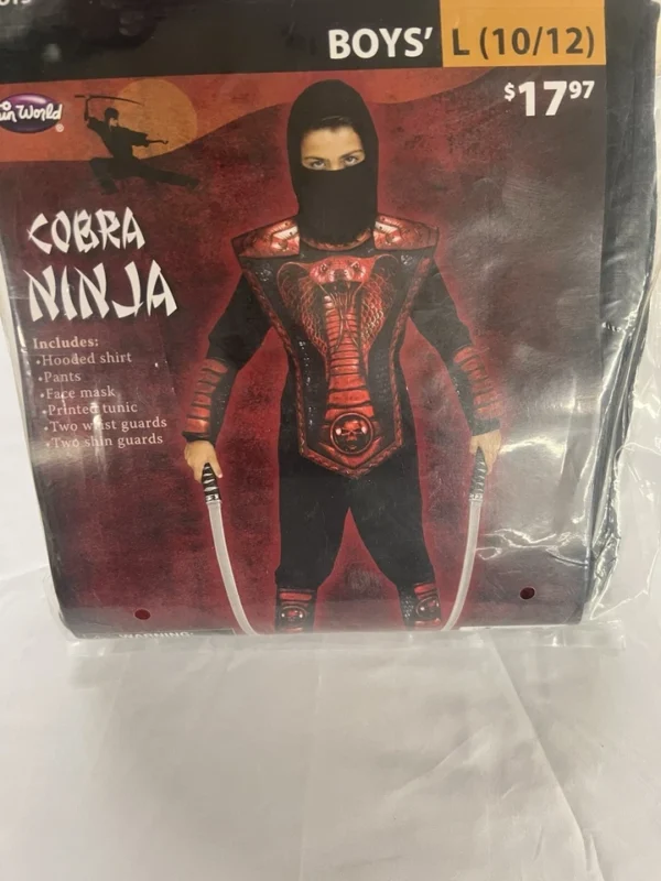Red Cobra Ninja Halloween Costume for Children, Boys Size L (10/12),by Fun World