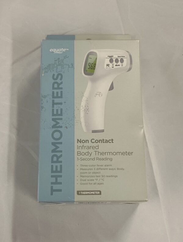 Equate Infrared No Touch Forehead Body Thermometer,1-second, 3-color backlight