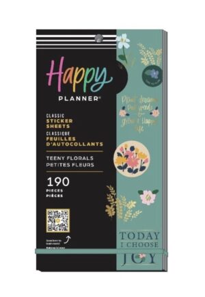 Happy Planner 10 Sheet Sticker Value Pack 190 Stickers Paper & Foil Teeny Tiny