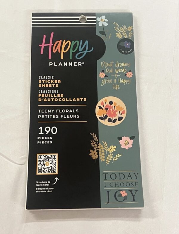 Happy Planner 10 Sheet Sticker Value Pack 190 Stickers Paper & Foil Teeny Tiny