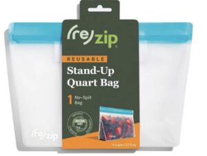 (re)zip Reusable Leakproof Food Storage Stand-Up Quart Bag - 4 Cup