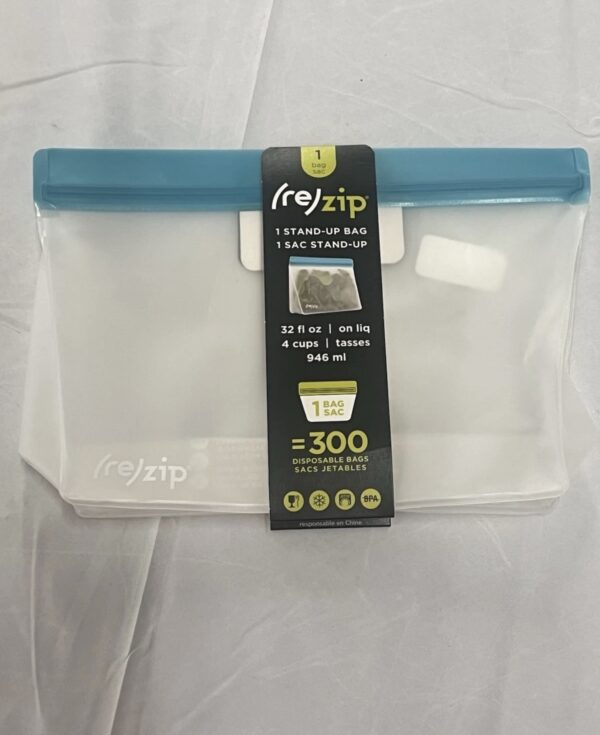 (re)zip Reusable Leakproof Food Storage Stand-Up Quart Bag - 4 Cup