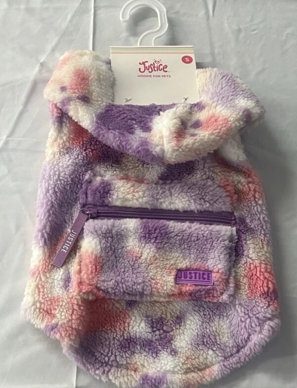 Justice Pet Polyester Sherpa Tie-Dye Dog Hoodie, S