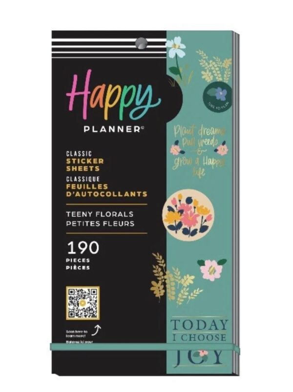 Happy Planner 10 Sheet Sticker Value Pack 190 Stickers Paper & Foil Teeny Tiny