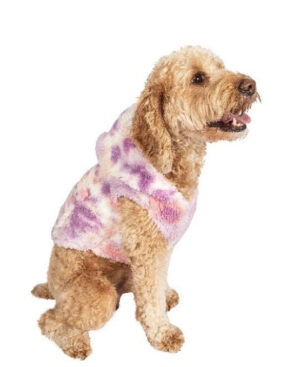 Justice Pet Polyester Sherpa Tie-Dye Dog Hoodie, S