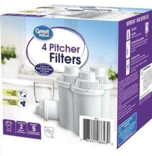 Great Value Universal Pitcher Replacement Filter, 4Pack
