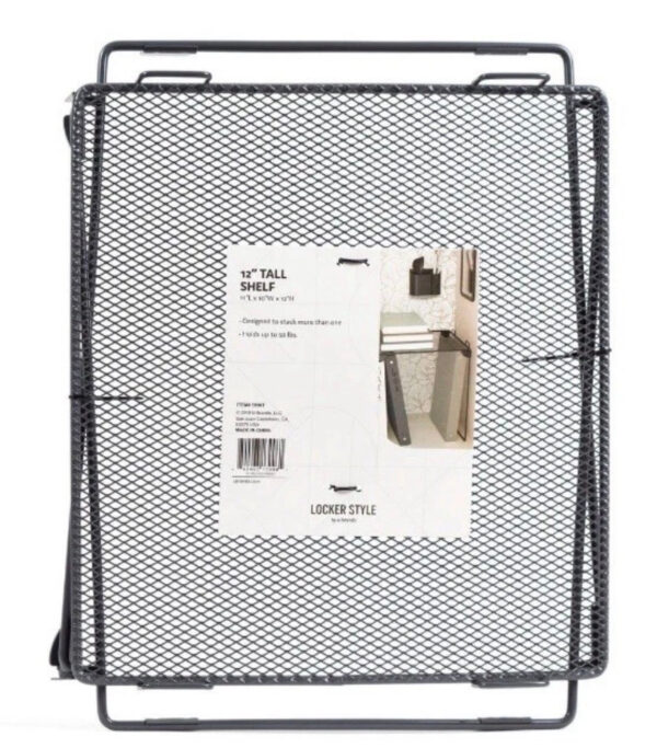 12" Mesh Metal Locker Shelf Gray - Locker Style byUBrands