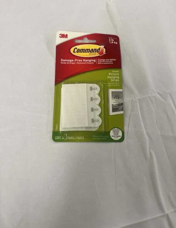 Command Picture Hanging Strips, White, Small, 4Sets of Strips/Pack