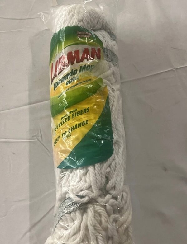 Libman Tornado Mop Refill White Cotton BlendAttachment Style Snap-on